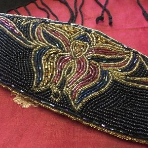 La Regale Vintage Beaded Belt, Size Medium